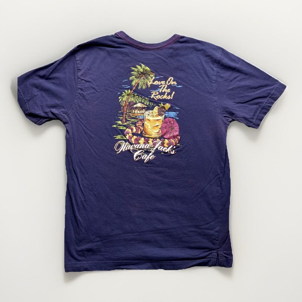 Carribean Joe Shirt Medium Purple Tiki House Havana Jack's Cafe Tourist Vacation